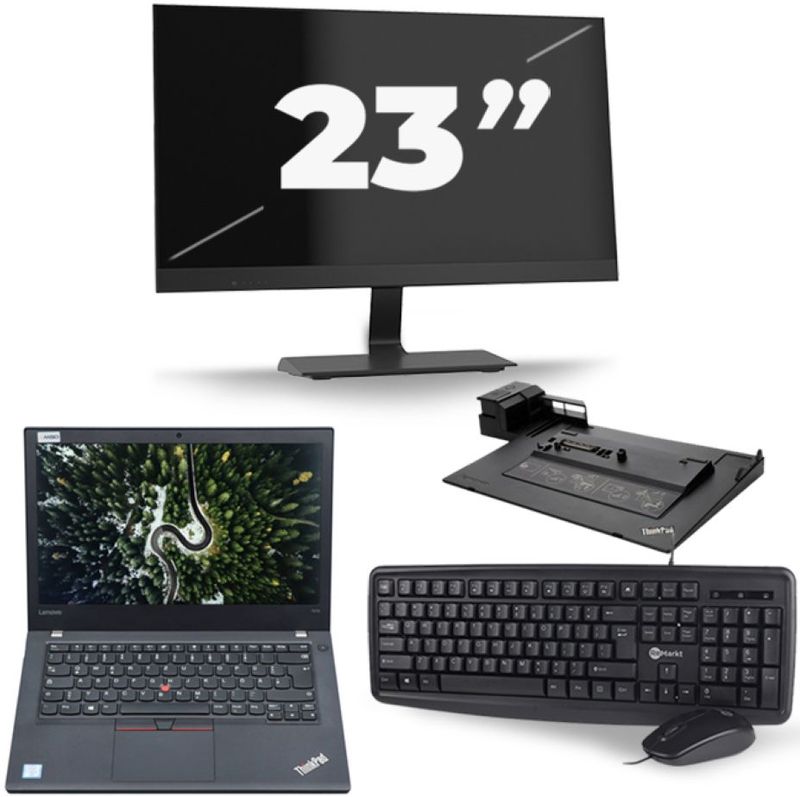 Lenovo ThinkPad T470 - Intel Core i7-6e Generatie - 14 inch - 16GB RAM - 256GB SSD - Windows 11 + 1x 23 inch Monitor Zichtbare schade