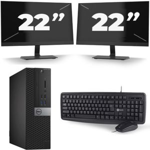 Dell Optiplex 3040 USFF - Intel Core i7-6e Generatie - 16GB RAM - 256GB SSD - Windows 11 + 2x 22 inch Monitor Nette Staat