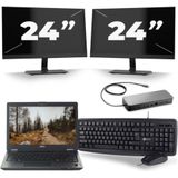 Fujitsu LifeBook U727 - Intel Core i7-7e Generatie - 12 inch - 16GB RAM - 256GB SSD - Windows 11 + 2x 24 inch Monitor Nette Staat