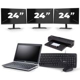 Dell Latitude E6330 - Intel Core i7-3e Generatie - 13 inch - 8GB RAM - 256GB SSD - Windows 10 + 3x 24 inch Monitor Zichtbaar gebruikt