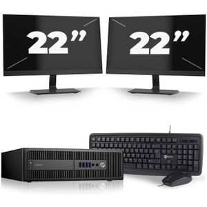 HP ProDesk 600 G2 SFF - Intel Core i5-6e Generatie - 8GB RAM - 256GB SSD - Windows 11 + 2x 22 inch Monitor Nette Staat