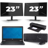 Dell Latitude E7240 - Intel Core i7-4e Generatie - 12 inch - 8GB RAM - 256GB SSD - Windows 11 + 2x 23 inch Monitor Zichtbaar gebruikt