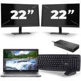 Dell Latitude 5411 - Intel Core i7-10e Generatie - 14 inch - 16GB RAM - 256GB SSD - Windows 11 + 2x 22 inch Monitor Zichtbaar gebruikt