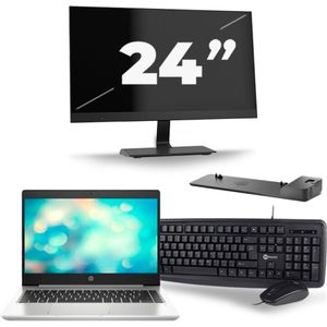 HP ProBook 440 G7 - Intel Core i5-10e Generatie - 14 inch - 8GB RAM - 256GB SSD - Windows 11 + 1x 24 inch Monitor Zichtbare schade