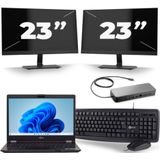 Fujitsu LifeBook U749 - Intel Core i5-8e Generatie - 14 inch - 16GB RAM - 256GB SSD - Windows 11 + 2x 23 inch Monitor Zichtbare schade