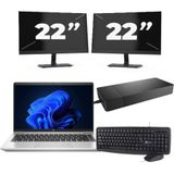 HP ProBook 440 G9 - Intel Core i3-12e Generatie - 14 inch - 16GB RAM - 256GB SSD - Windows 11 + 2x 22 inch Monitor Nette Staat