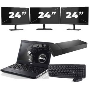 Dell Precision 3350 - Intel Core i7-10e Generatie - 15 inch - 16GB RAM - 256GB SSD - Windows 11 + 3x 24 inch Monitor Zichtbaar gebruikt