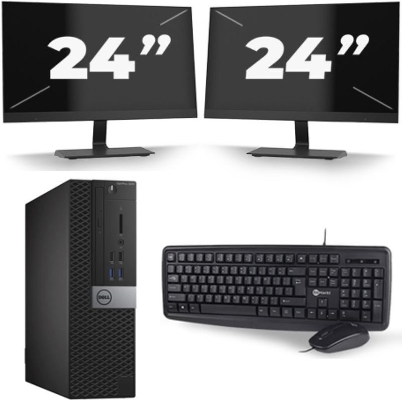 Dell Optiplex 3040 USFF - Intel Core i5-6e Generatie - 8GB RAM - 256GB SSD - Windows 11 + 2x 24 inch Monitor Nette Staat