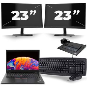 Lenovo ThinkPad L480 - Intel Core i5-8e Generatie - 14 inch - 16GB RAM - 512GB SSD - Windows 11 + 2x 23 inch Monitor Zichtbaar gebruikt