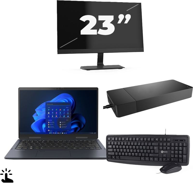 Toshiba Portege X30W-J-10C - Intel Core i5-11e Generatie - 13 inch - Touch - 16GB RAM - 256GB SSD - Windows 11 Home + 1x 23 inch Monitor Zichtbare schade