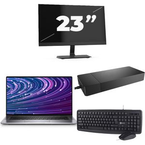 Dell Latitude 9520 - Intel Core i7-11e Generatie - 15 inch - 16GB RAM - 256GB SSD - Windows 11 Home + 1x 23 inch Monitor Nette Staat