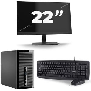 HP ProDesk 400 G2 Micro Tower - Intel Core i5-4e Generatie - 8GB RAM - 256GB SSD - Windows 10 + 1x 22 inch Monitor Nette Staat