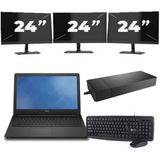 Dell Vostro 15-3568 - Intel Core i3-7e Generatie - 15 inch - 8GB RAM - 256GB SSD - Windows 11 Home + 3x 24 inch Monitor Zichtbare schade