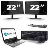 HP ProBook 650 G1 - Intel Core i5-4e Generatie - 15 inch - 8GB RAM - 256GB SSD - Windows 11 + 2x 22 inch Monitor Zichtbaar gebruikt