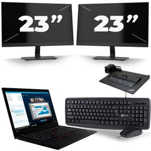 Lenovo ThinkPad L490 - Intel Core i5-8e Generatie - 14 inch - 16GB RAM - 512GB SSD - Windows 11 + 2x 23 inch Monitor Zichtbare schade