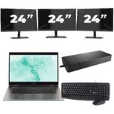 HP ZBook Studio G5 - Intel Core i7-8e Generatie - 15 inch - 16GB RAM - 256GB SSD - Windows 11 + 3x 24 inch Monitor Zichtbare schade