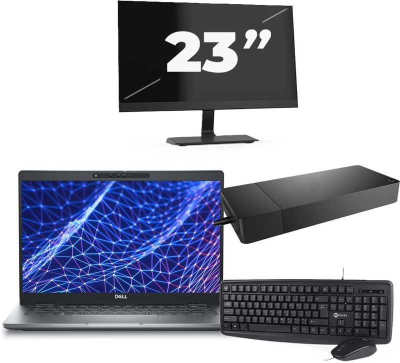 Dell Latitude 5330 - Intel Core i3-12e Generatie - 13 inch - 8GB RAM - 256GB SSD - Windows 11 Home + 1x 23 inch Monitor Zichtbaar gebruikt