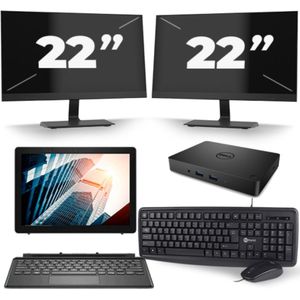 Dell Latitude 5285 - Intel Core i5-7e Generatie - 12 inch - 8GB RAM - 256GB SSD - Windows 11 + 2x 22 inch Monitor Zichtbare schade