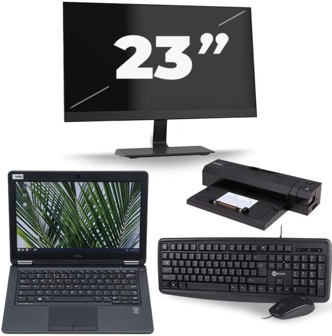 Dell Latitude 5280 - Intel Core i3-7e Generatie - 12 inch - 8GB RAM - 256GB SSD - Windows 11 + 1x 23 inch Monitor Zichtbaar gebruikt