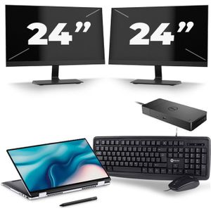 Dell Latitude 9510 - Intel Core i7-10e Generatie - 15 inch - 16GB RAM - 512GB SSD - Windows 11 + 2x 24 inch Monitor Nette Staat