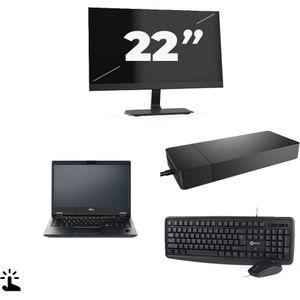 Fujitsu LIFEBOOK E5410 - Intel Core i3-10e Generatie - 14 inch - Touch - 16GB RAM - 256GB SSD - Windows 11 Home + 1x 22 inch Monitor Zichtbaar gebruikt