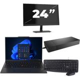 Lenovo ThinkPad X1C - Intel Core i5-6e Generatie - 14 inch - 8GB RAM - 256GB SSD - Windows 11 Home + 1x 24 inch Monitor Zichtbare schade