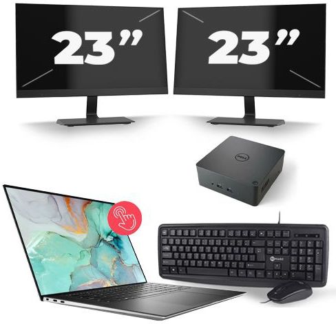 Dell Precision 5560 - Intel Core i7-11e Generatie - 15 inch - Touch - 16GB RAM - 512GB SSD - Windows 11 Home + 2x 23 inch Monitor Nette Staat