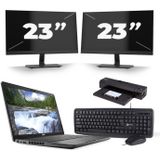 Dell Latitude 5500 - Intel Core i5-8e Generatie - 15 inch - 16GB RAM - 512GB SSD - Windows 11 + 2x 23 inch Monitor Nette Staat