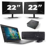 Dell Precision 5570 - Intel Core i7-12e Generatie - 15 inch - 16GB RAM - 256GB SSD - Windows 11 Home + 2x 22 inch Monitor Nette Staat