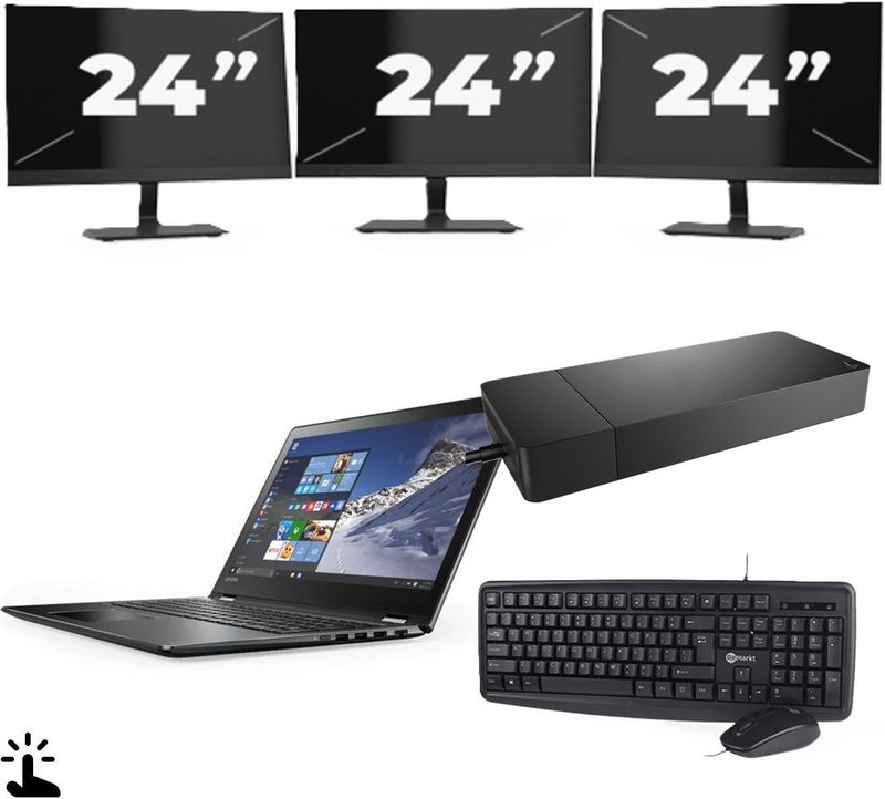 Microsoft Surface Laptop 4 - Intel Core i7-11e Generatie - 15 inch - Touch - 16GB RAM - 512GB SSD - Windows 11 Home + 3x 24 inch Monitor Nette Staat