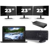 Dell Latitude 3300 - Intel Core i3-7e Generatie - 13 inch - 8GB RAM - 256GB SSD - Windows 11 + 3x 23 inch Monitor Nette Staat