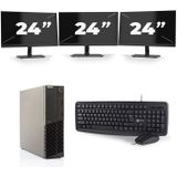 Lenovo ThinkCentre M82 SFF - Intel Core i7-3e Generatie - 16GB RAM - 512GB SSD - Windows 10 + 3x 24 inch Monitor Nette Staat