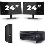 Dell Optiplex 9020M USFF - Intel Core i7-4e Generatie - 16GB RAM - 512GB SSD - Windows 10 + 2x 24 inch Monitor Nette Staat