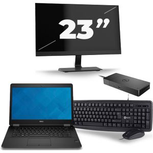 Dell Latitude E7470 - Intel Core i7-6e Generatie - 14 inch - 16GB RAM - 512GB SSD - Windows 11 + 1x 23 inch Monitor Zichtbaar gebruikt