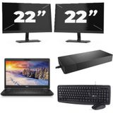 Dell Latitude E5490 - Intel Core i5-8e Generatie - 14 inch - 16GB RAM - 256GB SSD - Windows 11 Home + 2x 22 inch Monitor Zichtbare schade