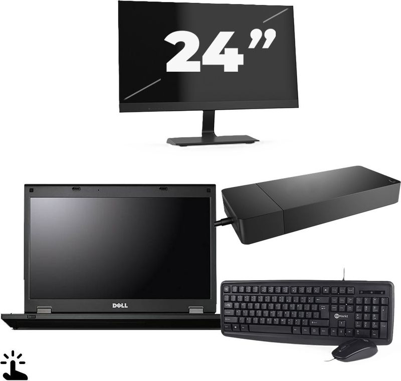 Fujitsu Lifebook E5510 - Intel Core i7-10e Generatie - 15 inch - Touch - 16GB RAM - 256GB SSD - Windows 11 Home + 1x 24 inch Monitor Zichtbaar gebruikt