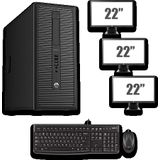 HP ProDesk 600 G1 Tower - Intel Pentium G3220 - 4GB - 500GB HDD + Dual 3x 22'' Widescreen LCD - Win 10