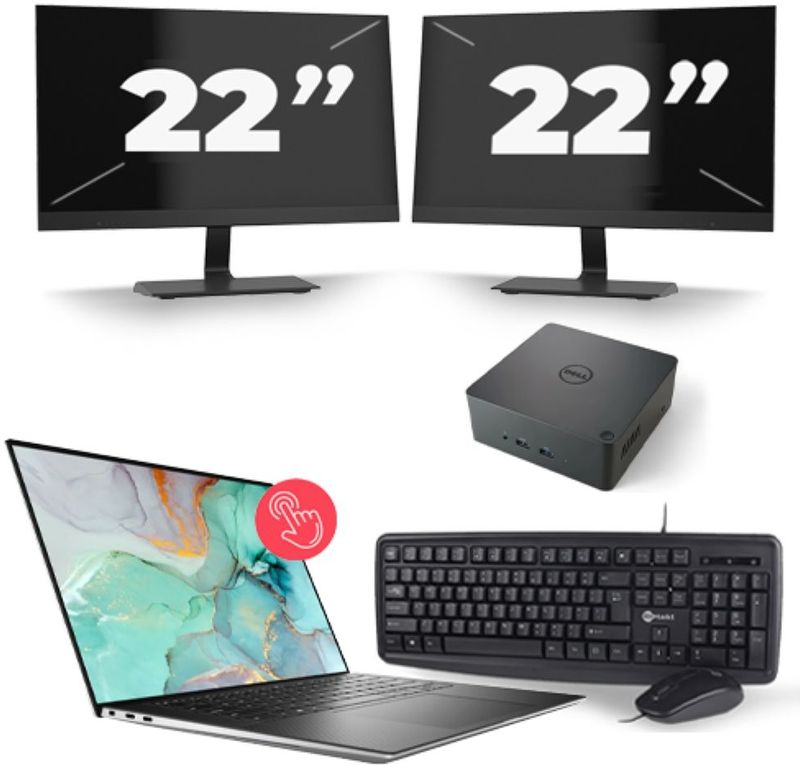 Dell Precision 5560 - Intel Core i7-11e Generatie - 15 inch - Touch - 16GB RAM - 256GB SSD - Windows 11 Home + 2x 22 inch Monitor Nette Staat