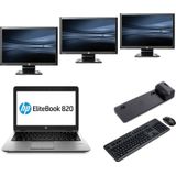 HP Elitebook 820 G1 - Intel Core i5 - 4GB - 320GB HDD + Docking + Dual 3x 22'' Widescreen Monitor - Win 10