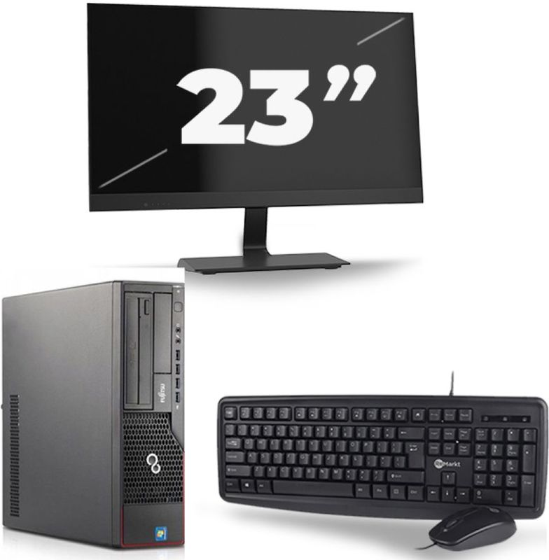 Fujitsu Esprimo E710 SFF - Intel Core i5-3e Generatie - 8GB RAM - 256GB SSD - Windows 10 + 1x 23 inch Monitor Nette Staat