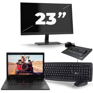 Lenovo ThinkPad L380 - Intel Core i3-8e Generatie - 13 inch - 8GB RAM - 256GB SSD - Windows 11 + 1x 23 inch Monitor Zichtbaar gebruikt