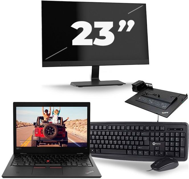 Lenovo ThinkPad L380 - Intel Core i3-8e Generatie - 13 inch - 8GB RAM - 256GB SSD - Windows 11 + 1x 23 inch Monitor Zichtbaar gebruikt