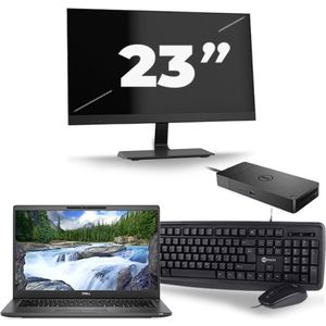 Dell Latitude 7400 - Intel Core i5-8e Generatie - 14 inch - 16GB RAM - 256GB SSD - Windows 11 + 1x 23 inch Monitor Zichtbaar gebruikt