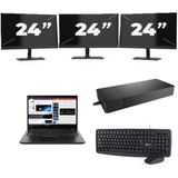 Lenovo ThinkPad X395 - AMD Ryzen 5 PRO 3500U - 13 inch - 8GB RAM - 256GB SSD - Windows 11 Home + 3x 24 inch Monitor Zichtbaar gebruikt