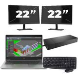 HP ZBook 14u G5 - Intel Core i7-8e Generatie - 14 inch - 16GB RAM - 256GB SSD - Windows 11 + 2x 22 inch Monitor Zichtbaar gebruikt