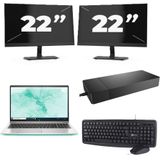 HP ProBook 650 G8 - Intel Core i5-11e Generatie - 15 inch - 16GB RAM - 256GB SSD - Windows 11 Home + 2x 22 inch Monitor Zichtbaar gebruikt