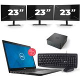 Dell Latitude 7490 - Intel Core i5-8e Generatie - 14 inch - Touch - 16GB RAM - 512GB SSD - Windows 11 Home + 3x 23 inch Monitor Nette Staat