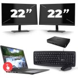 Dell Latitude 7300 - Intel Core i5-8e Generatie - 13 inch - Touch - 16GB RAM - 256GB SSD - Windows 11 Home + 2x 22 inch Monitor Zichtbaar gebruikt