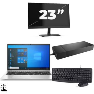 HP EliteBook 850 G8 - Intel Core i5-11e Generatie - 15 inch - Touch - 16GB RAM - 256GB SSD - Windows 11 Home + 1x 23 inch Monitor Zichtbare schade