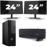 Dell Optiplex 3080 Micro USFF - Intel Core i5-10e Generatie - 16GB RAM - 256GB SSD - Windows 11 + 2x 24 inch Monitor Nette Staat